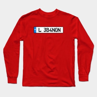 Lebanon car license plate Long Sleeve T-Shirt